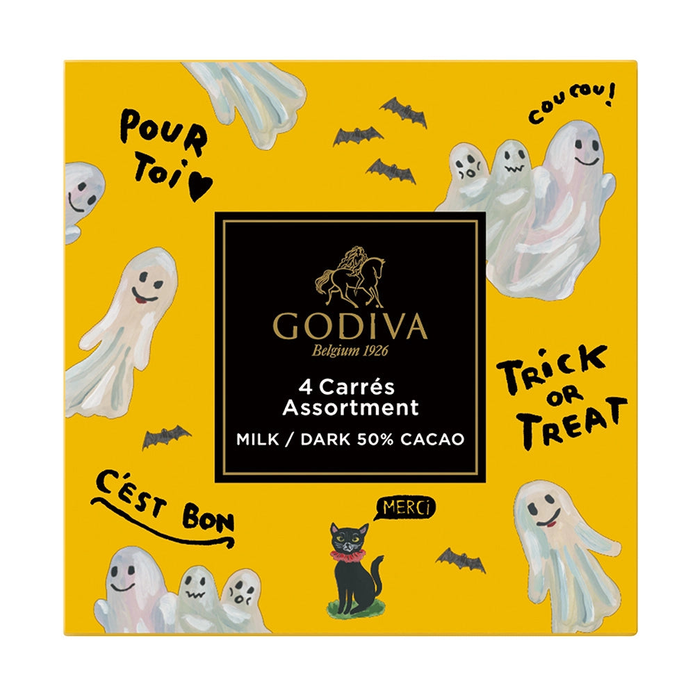 ☆期間限定ハロウィン☆ 【ゴディバ】ブラックキャットコレクション カレアソートメント(4枚)ポーチ付き