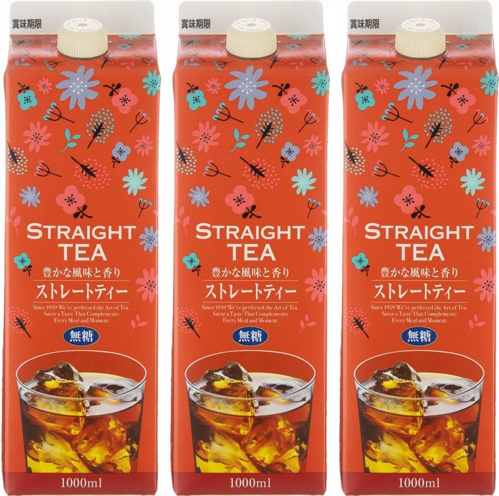 ストレート・ティー無糖≪1,000ml×3本≫ (リキットタイプ)