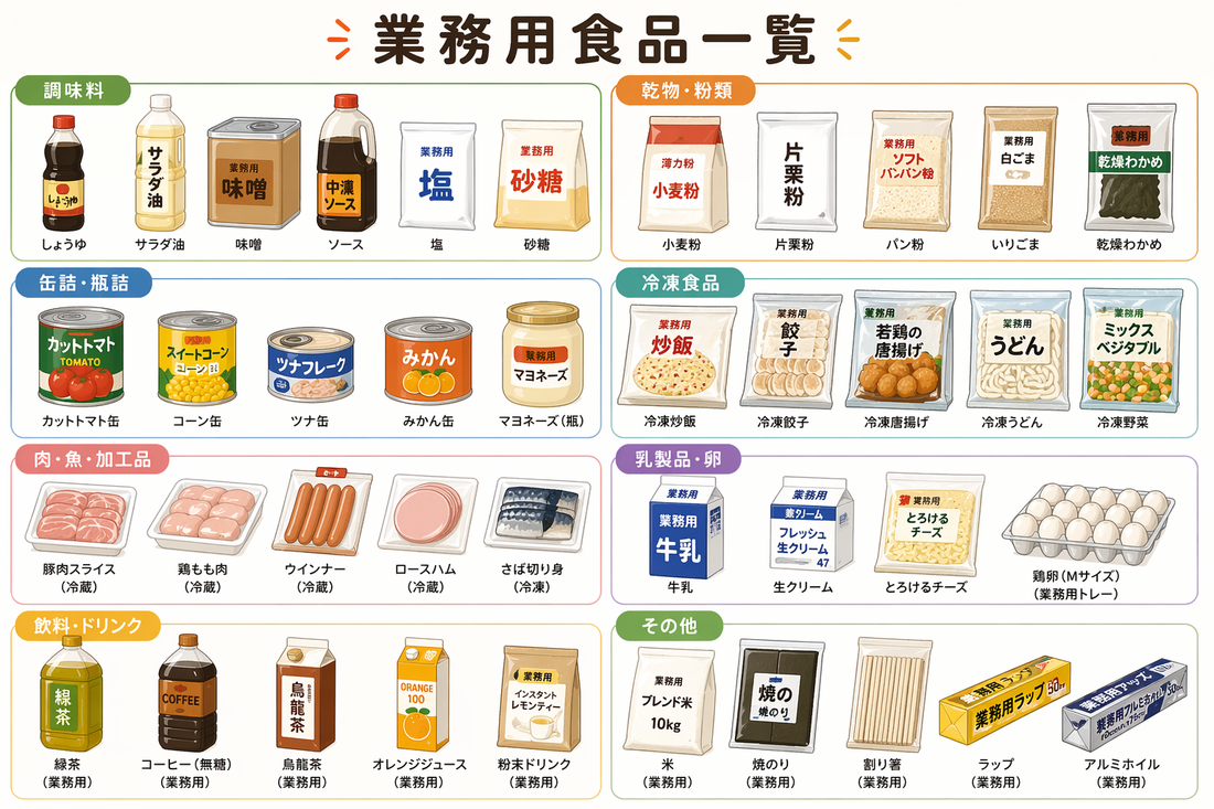 業務用食品を通販で賢く購入！大容量でお得な調味料・食材の選び方