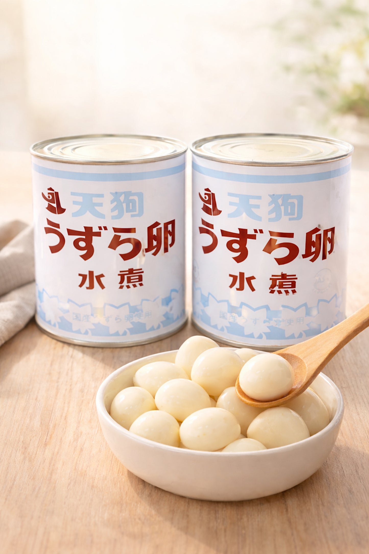 天狗缶詰　うずら卵　国産　２号缶×２缶セット